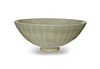Chinese Longquan Celadon Ribbed Bowl, Song