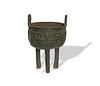 Chinese Bronze Round Censer, Ming or Earlier