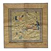 Chinese Silk Landscape Panel, 19th Century