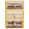 Three Yellow-Mount Stereoviews of Warships on James River