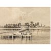 Gouache Depicting Seamen on a Dock at Newport News, VA, June 1861 by Frank H. Schell
