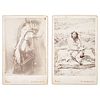 Lone Wolf and Mother, Cabinet Cards by Irwin