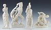 Continental School, "Venus," "Minerva," "Hercules," and "The Wrestlers," late 19th c., four salt sculptures after the originals, Minerva- H.- 10 3/4 i