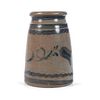 A Two Quart Pennsylvania Stoneware Canning Jar With Cobalt Tulip