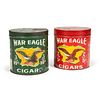 Two War Eagle Cigar Tin Humidor Cans