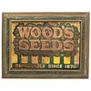 A Wood's Seeds Embossed Tin Advertising Sign