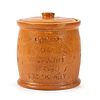 A Rare Bowey's Hot Chocolate Stoneware Advertising Jar