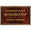 A Winchester Reverse Painted Glass Advertising Sign