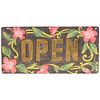A Carved and Painted Wooden "Open" Sign