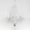 Continental Neoclassical Style Cut Glass and Silvered-Metal Six Light Chandelier
