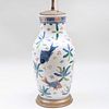 Chinese Export Famille Verte Porcelain Vase Mounted as a Lamp