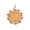 French 1877 20 Francs Coin Pendant