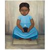 GUSTAVO MONTOYA, Untitled, from the series Niños Mexicanos, Signed, Oil on canvas, 21.6 x 17.7" (55 x 45 cm)