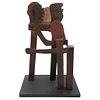 GILBERTO ACEVES NAVARRO, Untitled, 1989, Unsigned, Sculpture in polychrome wood, 47.2 x 32 x 18.1" (120 x 81.5 x 46 cm), Certificate
