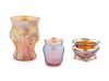 Tiffany Studios
American, 20th Century
Three Cabinet Articles,Comprising a vase, a salt cellar, and a toothpick holder