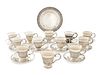 An American Silver and Porcelain-Inset Demitasse Service