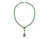 14K Gold, Jadeite, Rock Crystal, Diamond, and Seed Pearl Necklace