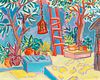 Inger Jirby, Courtyard with Red Ladder, 1989
