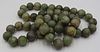 Large Chinese Incised Jade Beaded Necklace.