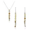 Multi-Colored Diamond Drop Necklace and Earring Set