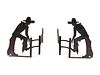 Pair of Cowboy Motif Andirons
each height 17 x width 30 inches