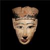 An Egyptian Painted Wood Mummy Mask
Height 12 x width 8 1/8 inches.