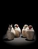 A Set of Four Egyptian Painted Limestone Canopic Jars of the Sons of Horus
Height of tallest example 10 1/4 inches.