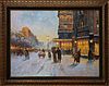 Pierre Guillaume (1954- ), "Paris Winter Street Scene," 20th c., signed lower left, presented in a wide gilt and gesso frame with a green velvet liner