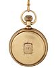 AN AMERICAN WALTHAM 14K GOLD AND ENAMEL HUNTER CASE KEYLESS LEVER POCKET WATCH AND CHAIN, APPLETON, TRACY & CO. MODEL, MOVEMENT NO. 6'534'513, CASE NO