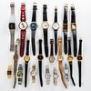 Twenty Contemporary Wristwatches, quartz and manual-wind examples.