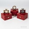 Three Cartier Table or Desk Alarm Clocks, including a limited edition no. 021/500, all with boxes.