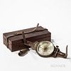Robert Ludlow Shaw Vernier Compass, New York, c. 1865, 6-in. engraved silvered dial with fleur-de-lis representing North, and marked "R