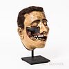 Early Wax Dental Model, possibly France, mid-19th century, full bust with original hair, eyebrows, and eyelashes, cut-away portion of j