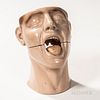 Rubber Anatomical Model of a Tongue and Nose, split model bust with aligning pins, removable tongue and sinus cavity, ht. 10 in.