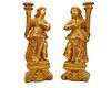 Pair of Italian Baroque Carved Giltwood Angels, 18th century