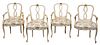 Set of Four Chippendale Style Open Armchairs