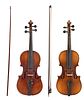 Two Vintage Violins in Cases
