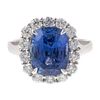 A 7.31ct Unheated Ceylon Sapphire & Diamond Ring