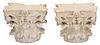 Pair Roman/Style Carved Stone Corinthian Capitals