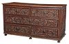 Baroque Highly Carved Walnut Grand Commode