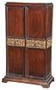 Fine Italian Baroque Painted Carved Gilt Cabinet