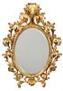 Florentine Rococo Style Giltwood Oval Mirror