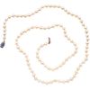 CULTURED PEARLS NECKLACE WITH  PALLADIUM SILVER CLASP WITH SAPPHIRE AND DIAMONDS