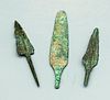 (3) Bronze Luristan arrowheads, ca. 800 - 600 BC