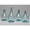 Four Midwestern Aqua Glass Club Bottles
