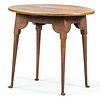 A Queen Anne Pine and Maple Button Foot Tavern Table