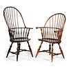 Two Wallace Nutting Bow-Back Windsor Armchairs