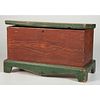 A Federal Grain and Polychrome Paint Decorated Diminutive Blanket Chest