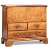 A Chippendale Tiger Maple Three-Drawer Blanket Chest