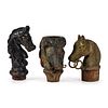 Three Cast Iron Horse Hitching Post Tops